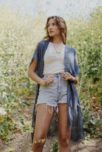 Load image into Gallery viewer, Pencil Stripe Lurex Trim Kimono Kimonos
