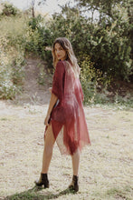 Load image into Gallery viewer, Pencil Stripe Lurex Trim Kimono Kimonos
