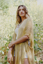 Load image into Gallery viewer, Pencil Stripe Lurex Trim Kimono Kimonos
