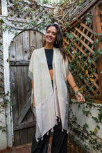 Load image into Gallery viewer, Persian Style Two Tone Tassel Kimono One Size / Ivory
