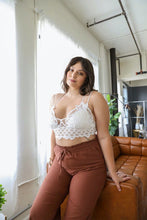 Load image into Gallery viewer, Plus Crochet Lace Longline Bralette White
