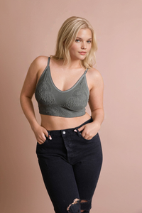 Seamless Padded Textured Brami Plus Size