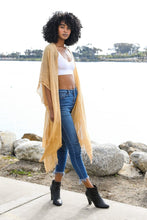 Load image into Gallery viewer, Sequin Border Frayed Kimono
