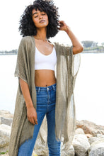 Load image into Gallery viewer, Sequin Border Frayed Kimono
