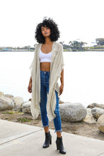 Load image into Gallery viewer, Sequin Border Frayed Kimono
