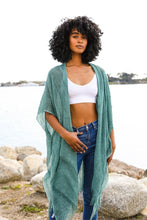 Load image into Gallery viewer, Sequin Border Frayed Kimono
