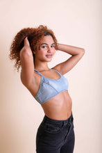 Load image into Gallery viewer, Stone Washed Denim Bralette
