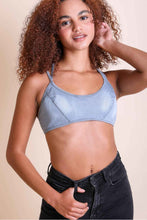 Load image into Gallery viewer, Stone Washed Denim Bralette Small

