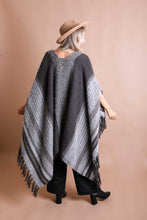 Load image into Gallery viewer, Stripe Bohemian Ruana Wrap Ponchos
