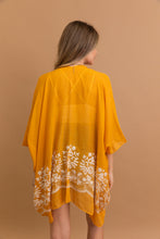 Load image into Gallery viewer, Stylish mustard floral embroidered kimono for layering over any outfit.


