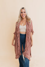 Load image into Gallery viewer, Sun Bleached Fringe Ruffle Kimono Kimonos
