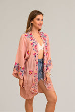 Load image into Gallery viewer, Trendy ethereal anemone rose kimono for all occasions.
