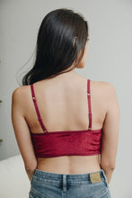 Load image into Gallery viewer, Velvet Lace Half Cami Bralette
