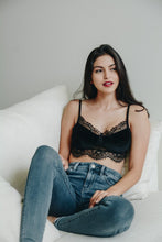 Load image into Gallery viewer, Velvet Lace Half Cami Bralette
